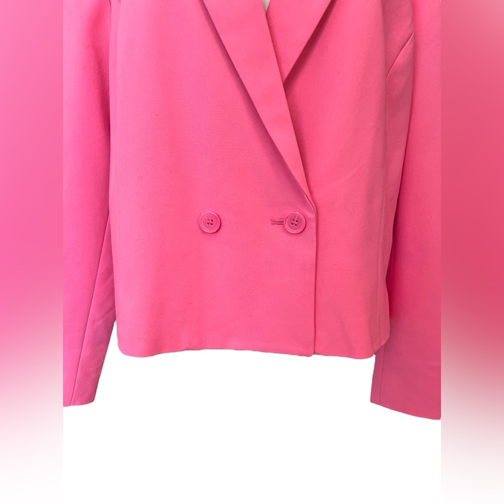🆕 💖 NWT NEW YORK & COMPANY Cropped Pink Blazer | Women’s Size 14 - Picture 3 of 9